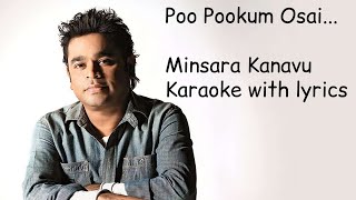 Poo Pookum Oosai  Karaoke  With Lyrics  Minsara Kanavu  AR Rahman  HighQuality [upl. by Carmelina414]