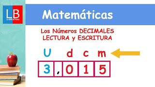 Los Números DECIMALES LECTURA y ESCRITURA ✔👩‍🏫 PRIMARIA [upl. by Marla]