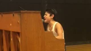 Kid performs Bohemian Rhapsody in front of whole school [upl. by Inttirb660]