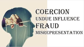 Coercion Undue Influence Fraud Misrepresentation  Indian Contract Act 1872  Law Guru [upl. by Kirred445]