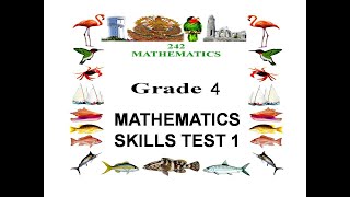 Grade 4 Mathematics Skills Test 1 [upl. by Nolyad]