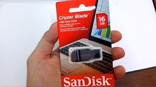 SanDisk Cruzer Blade 16GB USB Stick Unboxing amp Quick Hands On [upl. by Ozzy]