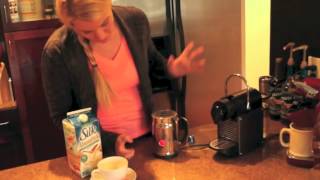 Nespresso Aeroccino Plus Frother Review Frothing Almond Milk [upl. by Doownil128]